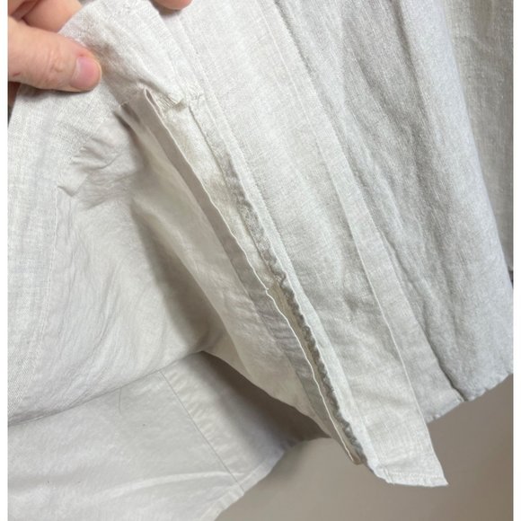 Talbots Linen Maxi Skirt Beige Button A-line Pockets Belt Loops Lined Womens 14 - Picture 4 of 9